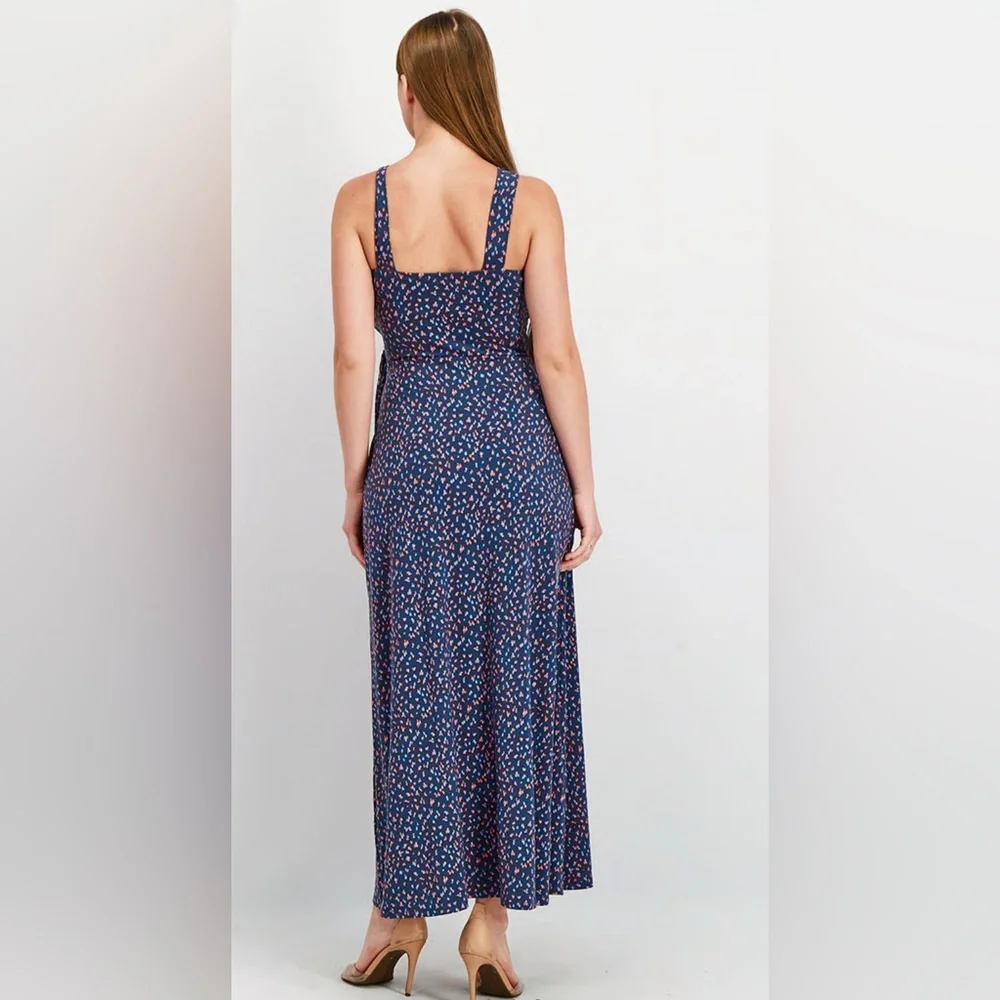 41 Hawthorn Printed Hellena Wrap Maxi‎ Dress, Navy Combo - Picture 2 of 7